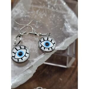 Evil eye bracelet and earrings
